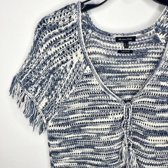 Massimo Dutti Marled Knit Short Sleeve Sweater - Picture 2 of 7